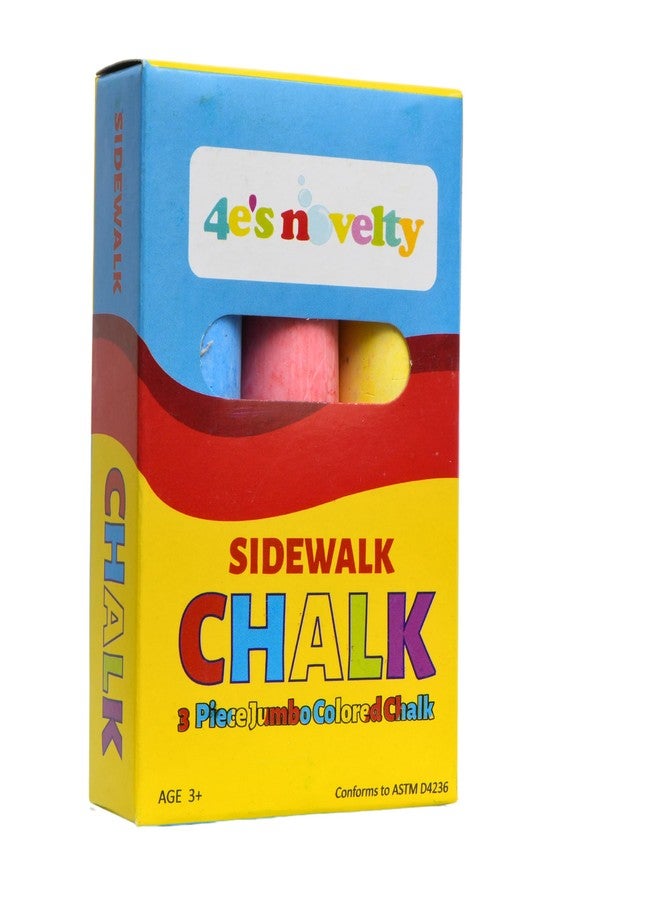 4E's Novelty 12 Boxes Sidewalk Chalk Individually Wrapped Party Favors for Kids Bulk, 3 Jumbo Sticks In Each Box, Easter Basket Stuffers, Goodie Bag Fillers Toddlers Summer Gift Toy - Image 3